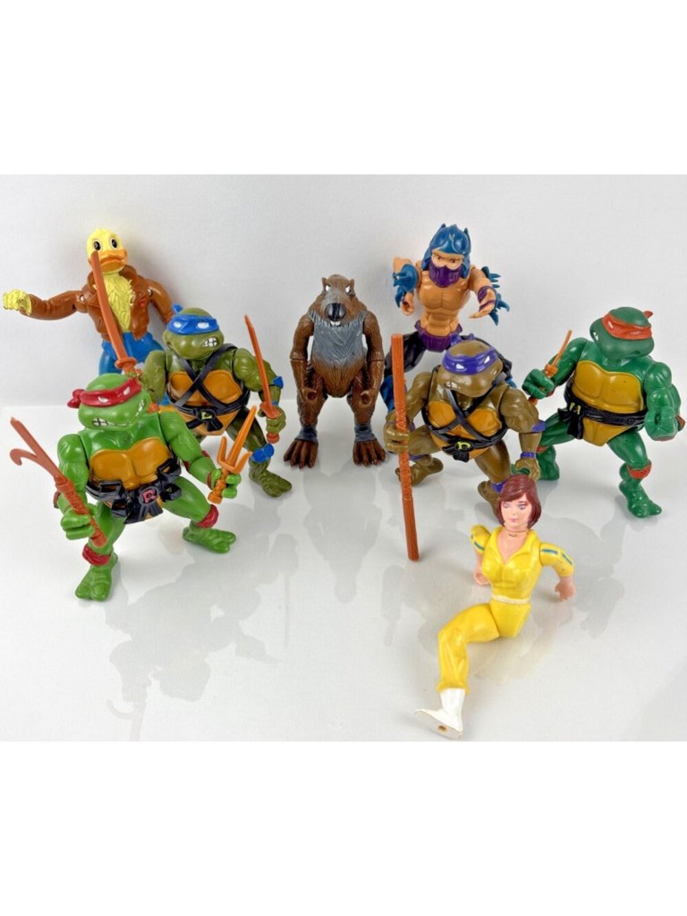 Vintage Playmates Ninja Turtles TMNT Figure & Weapon Lot Shredder Splinter April